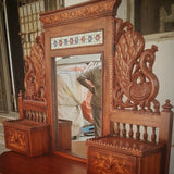 Peacock mosaic mirror and Elephant mosaic table console