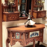 Peacock mosaic mirror and Elephant mosaic table console