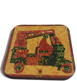 red border rickshaw coaster