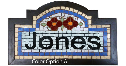 Parisian Style Mosaic Name Signs with Floral Design
