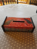 Peacock Red Tissue Box Holder