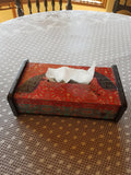 Peacock Red Tissue Box Holder