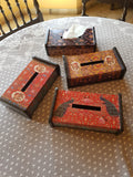 Peacock Red Tissue Box Holder