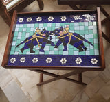 Mughal Elephants Mosaic Tray