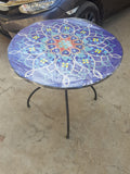 Wrought Iron Floral Mosaic Patio table with mosaic chairs