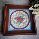 Vintage Rose Mosaic Serving Trays