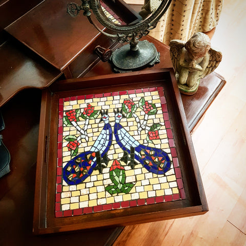 Peacock Mosaic Serving Trays