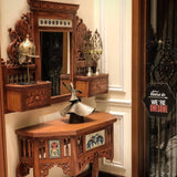 Peacock mosaic mirror and Elephant mosaic table console