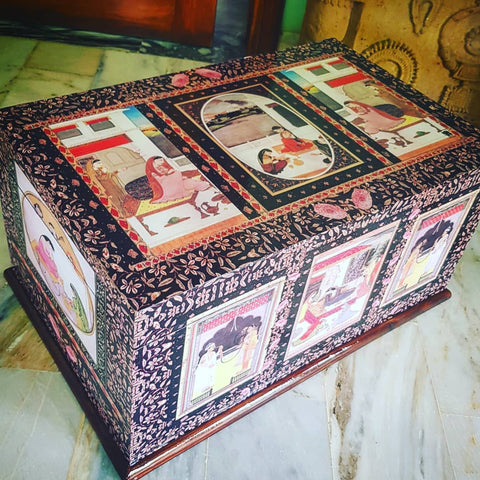 Classic Black Mughal Chest Box
