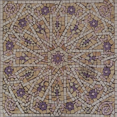 kaleidoscope handcut tile mosaic in beige