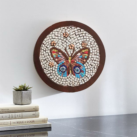 Butterfly evil eye mosaic wall art