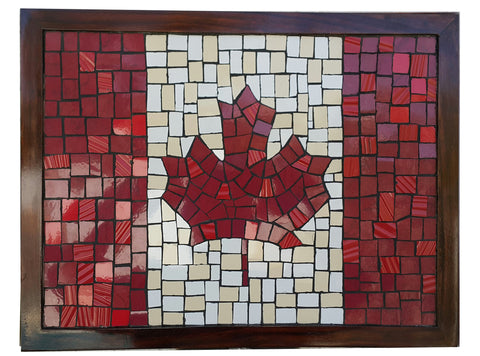 Canada Maple Leaf Flag Mosaic Wall Art Mural