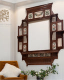Solid Wood Carved and Hand Cut Wreath Mosaic Mirror